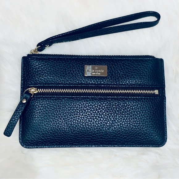 Kate Spade Highland Place Bee Black Leather Wristlet - Picture 7 of 12